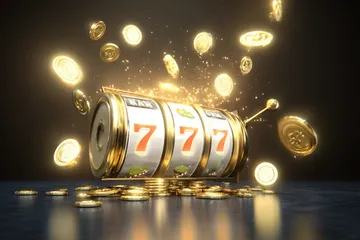 CD33 Jackpot Slots — Spin for massive rewards A dramatic shot of winning sevens landing on a slot reel surrounded by shining gold coins, symbolizing big wins.